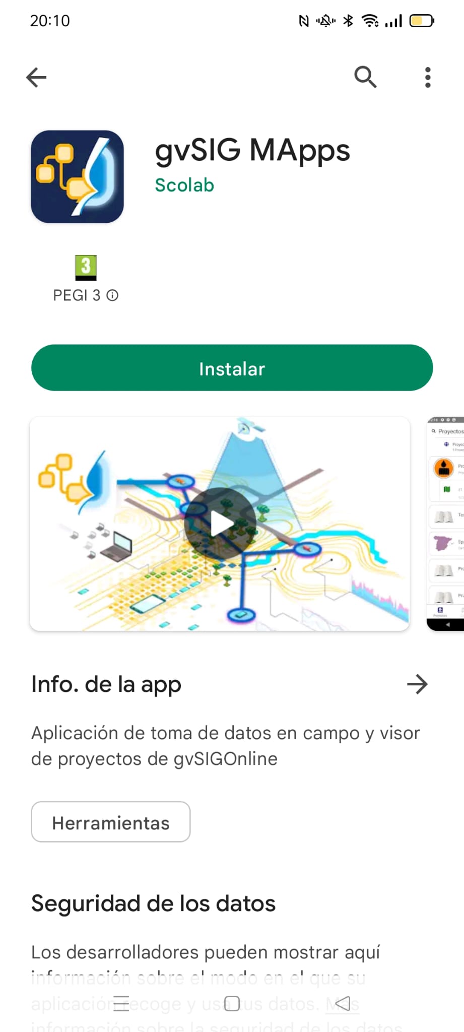 Figura : Plataforma de descarga para Android.