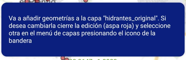 Figura 31: Mensaje de inserción en la capa.
