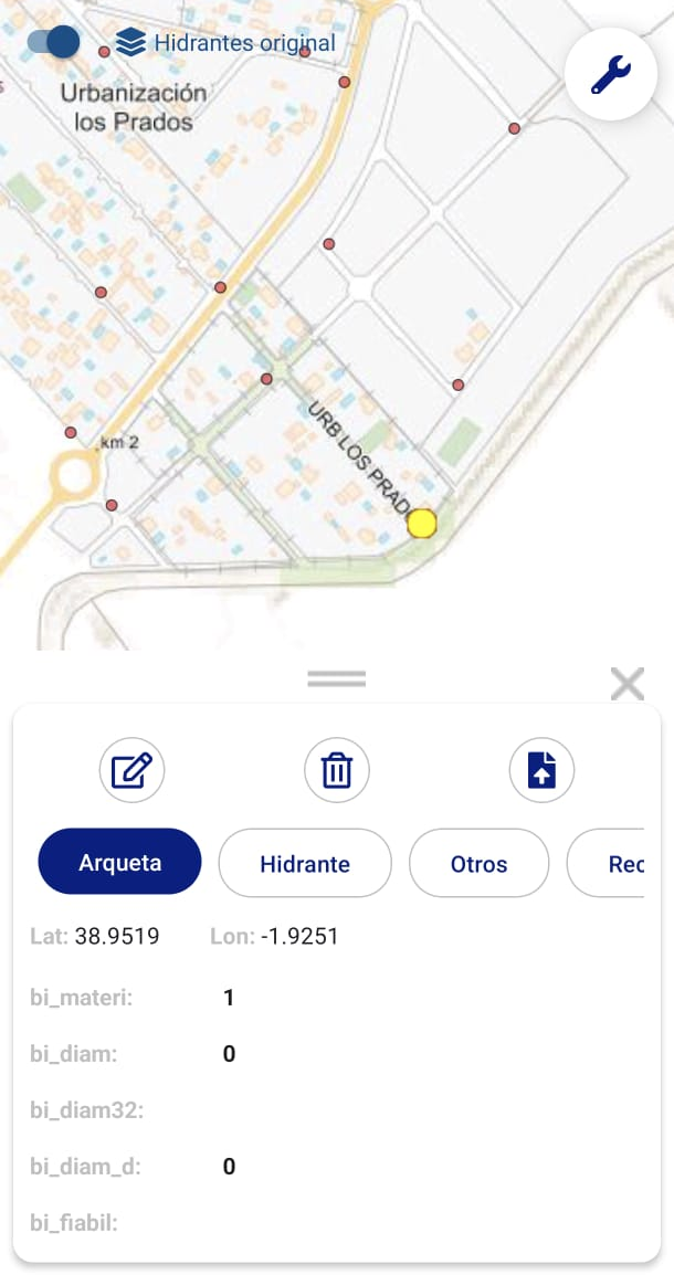 Figura 40: Selección de puntos para actualización. 