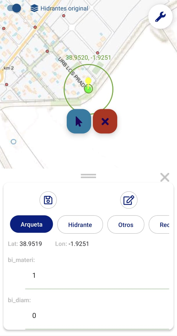 Figura 41: Mover o editar punto existente.