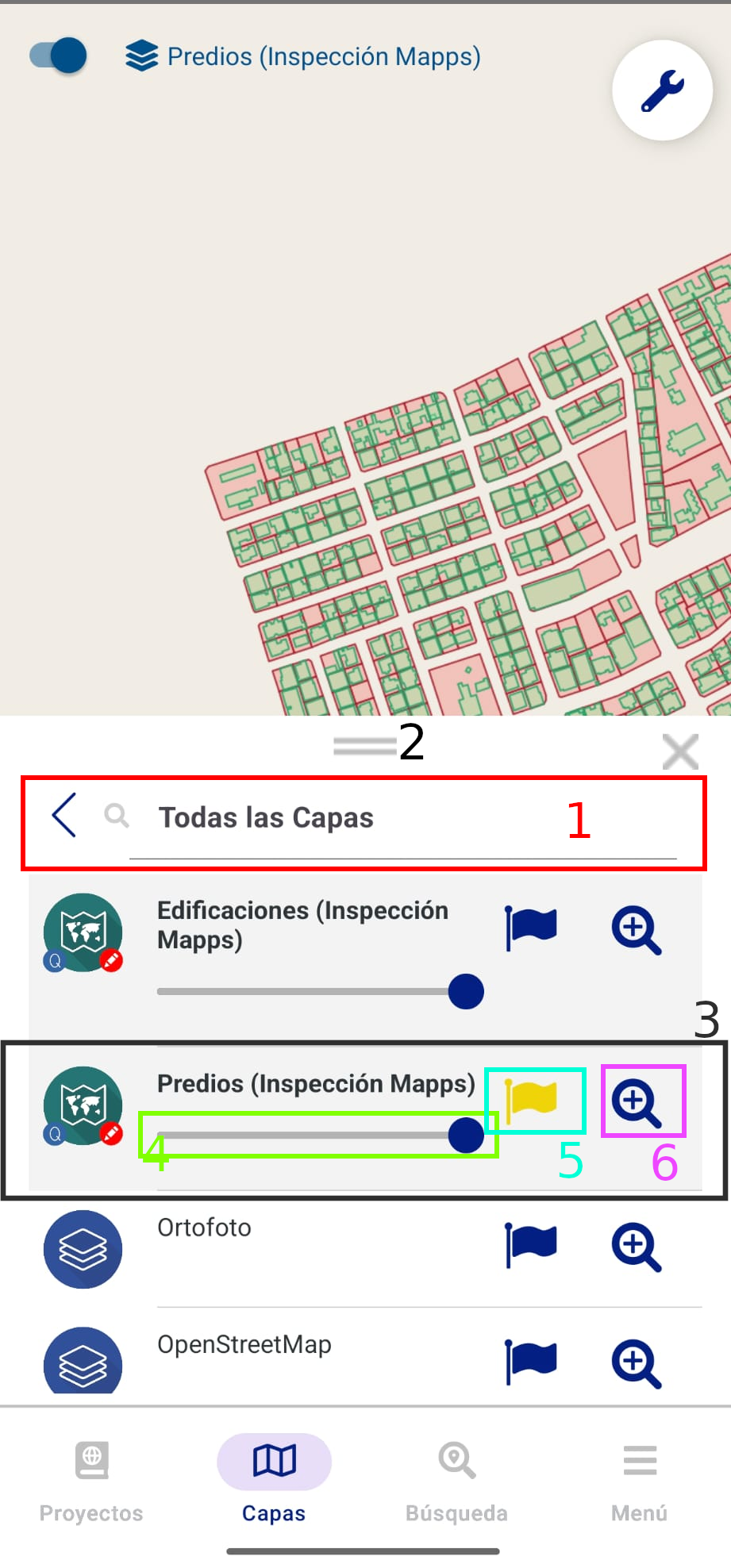 Figura 8: Menú de capas.