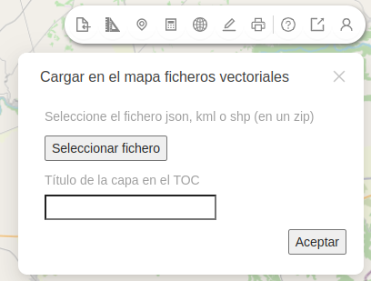 Figura 59: Cargar en el mapa ficheros vectoriales. 