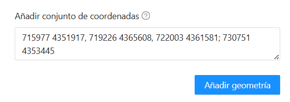 Figura 30. Ejemplo de uso de pegado de coordenadas, en EPSG: 25830.