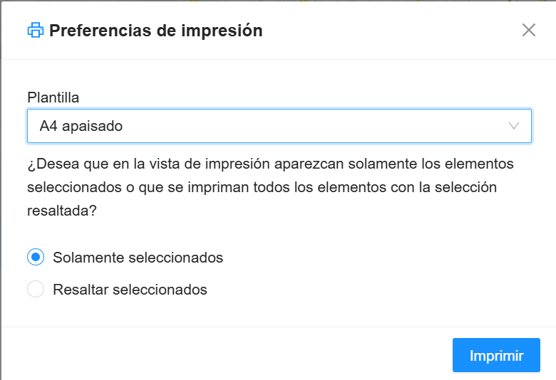 Figura 15: Preferencias de impresión