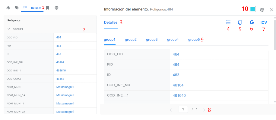 fig: Figura 51: Todos los elementos de detalles de consulta/información del elemento.