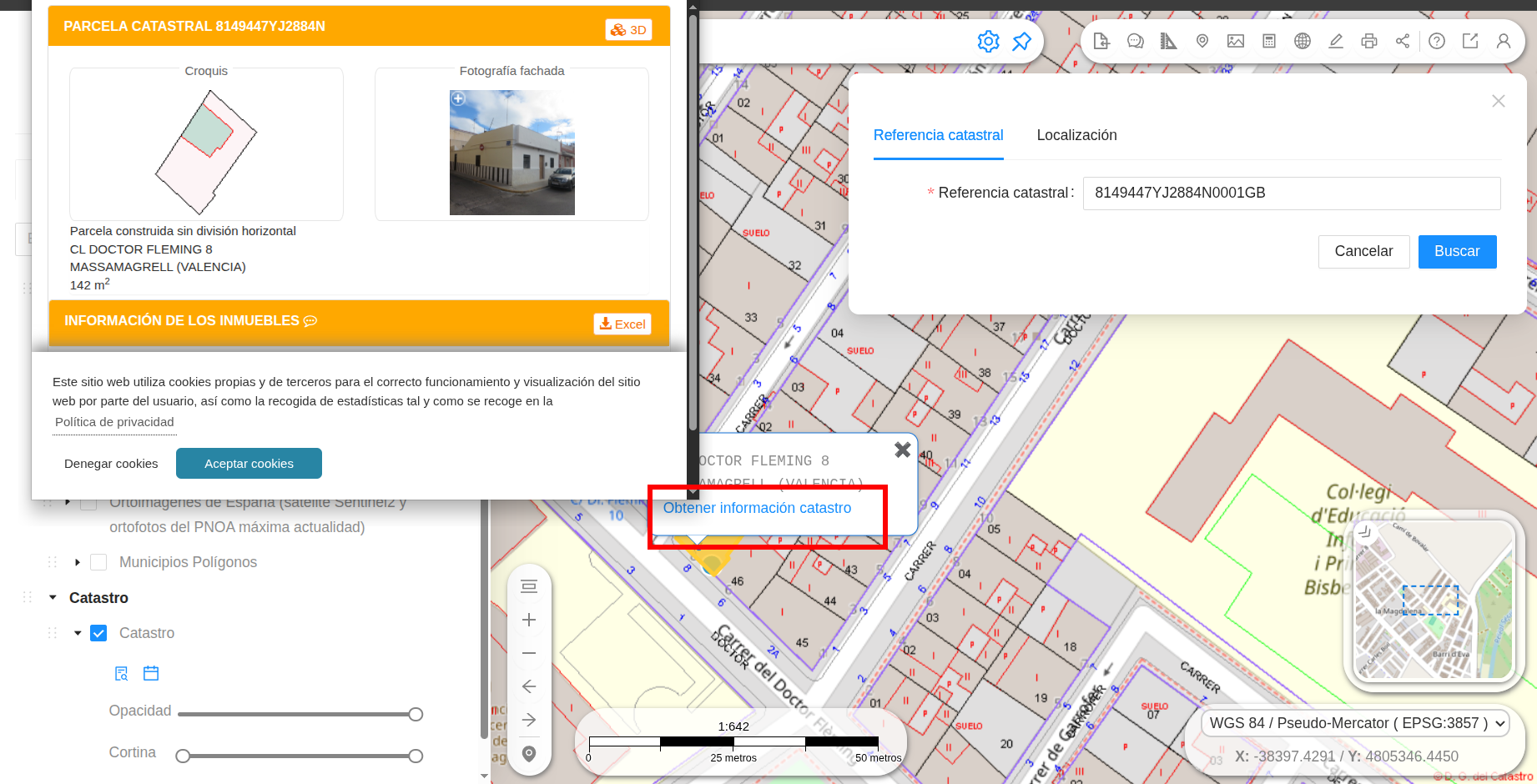 Figura 7: Referencias catastrales en web.
