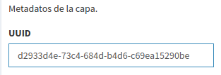 Figura : Vincular UUID de metadato creado previamente. 