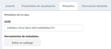 Figura : Visualización metadato en el sistema. 