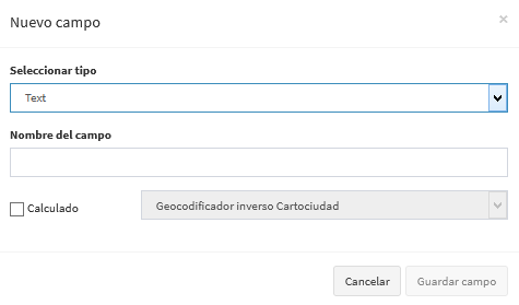Figura : Crear nuevo campo. 