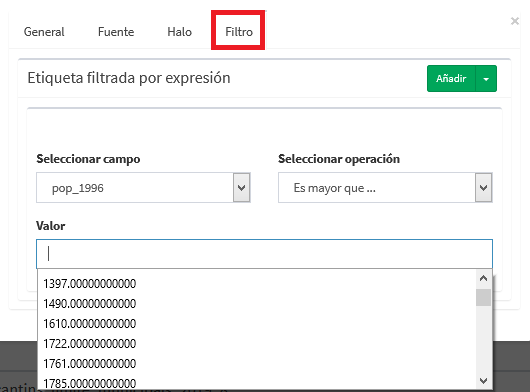 Figura : Etiquetado a través de expresiones. 