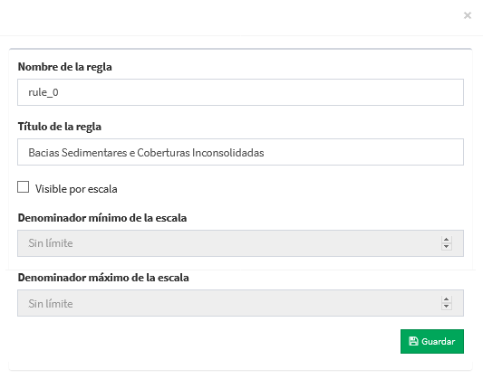 Figura : Editar regla. 
