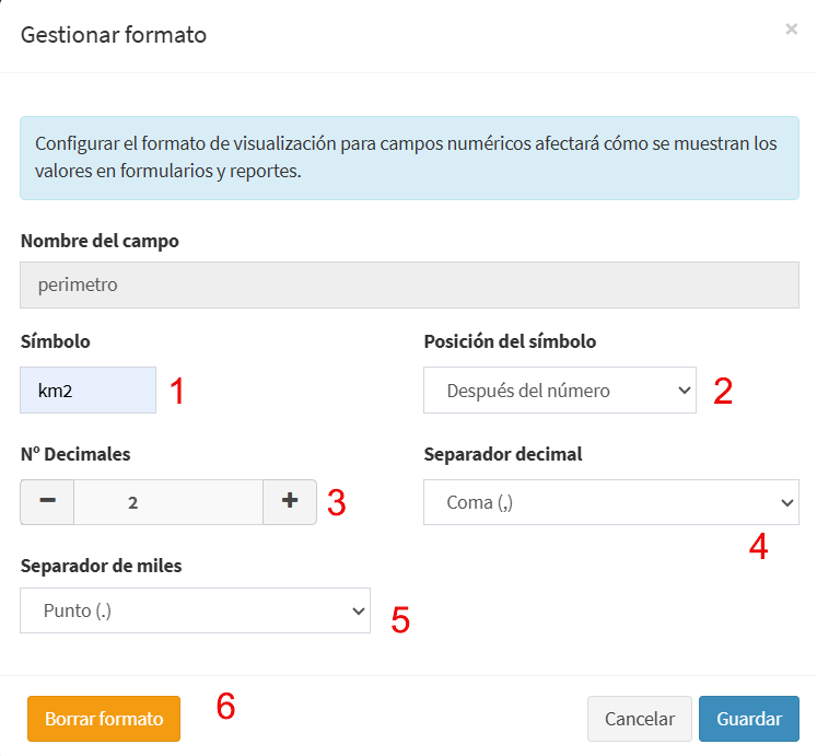 Figura 46: Gestionar formato