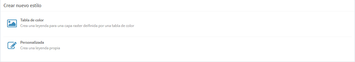 Figura : Estilos de capas para tipo ráster. 