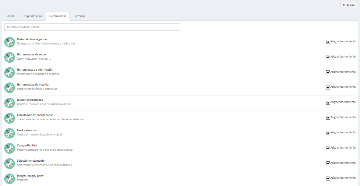 Figura : Herramientas y plugins. 